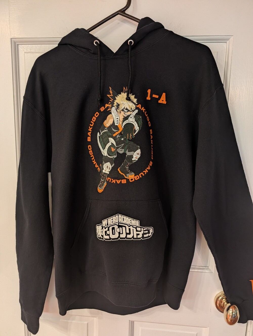 Hot Topic Unisex My Hero Academia Katsuki Bakugo Black Graphic Hoodie - Sz M